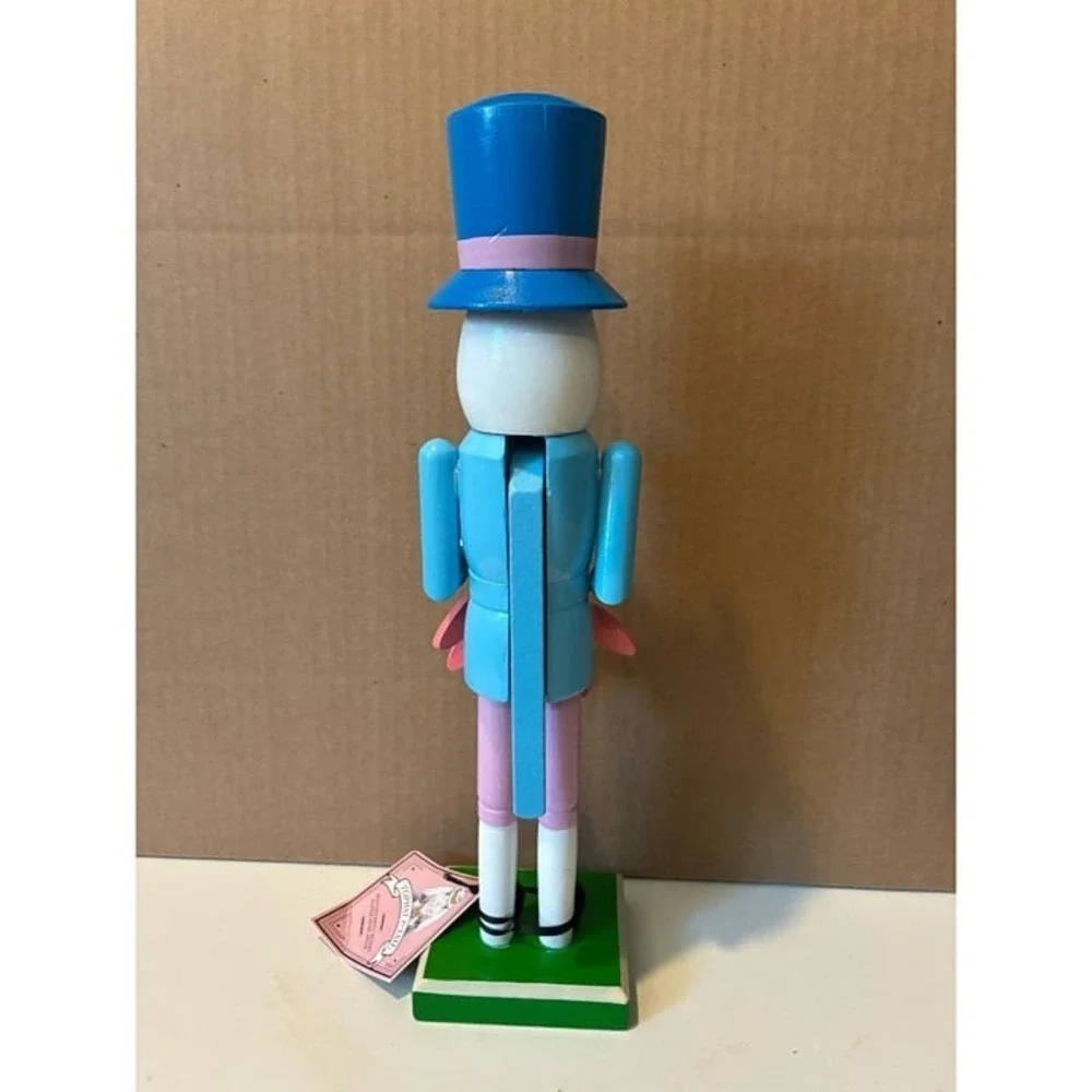 Tophat‎ & Tail Easter Bunny Wooden Nutcracker with Top Hat & Bow tie NWT